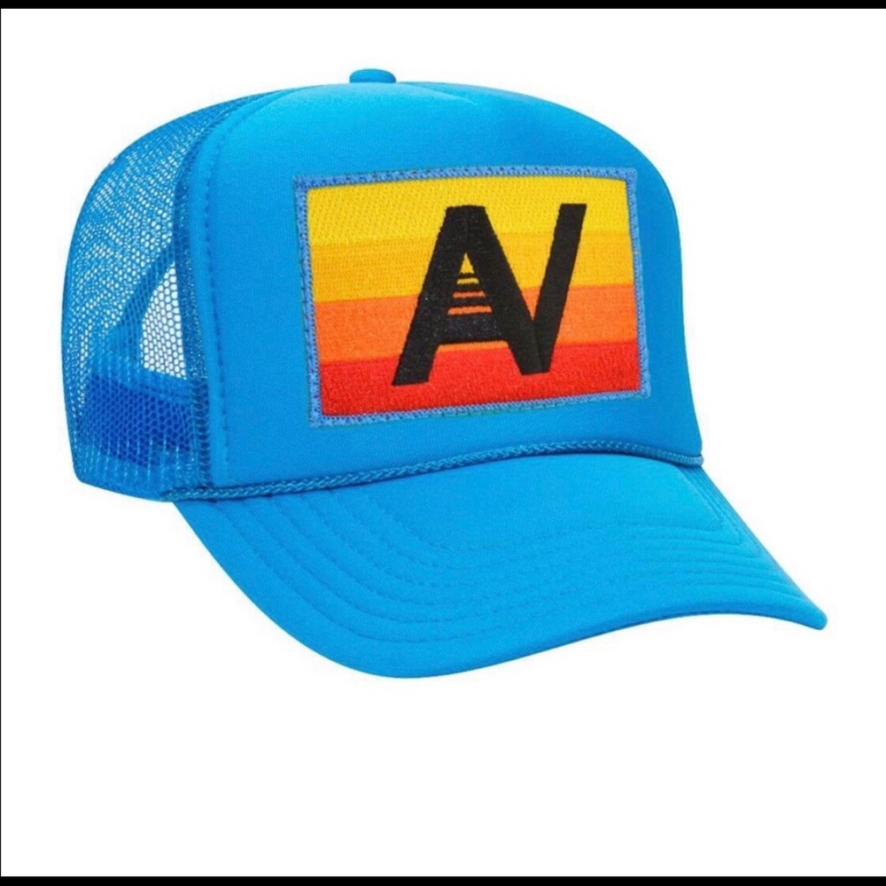 Aviator Nation neon blue trucker hat. RARE